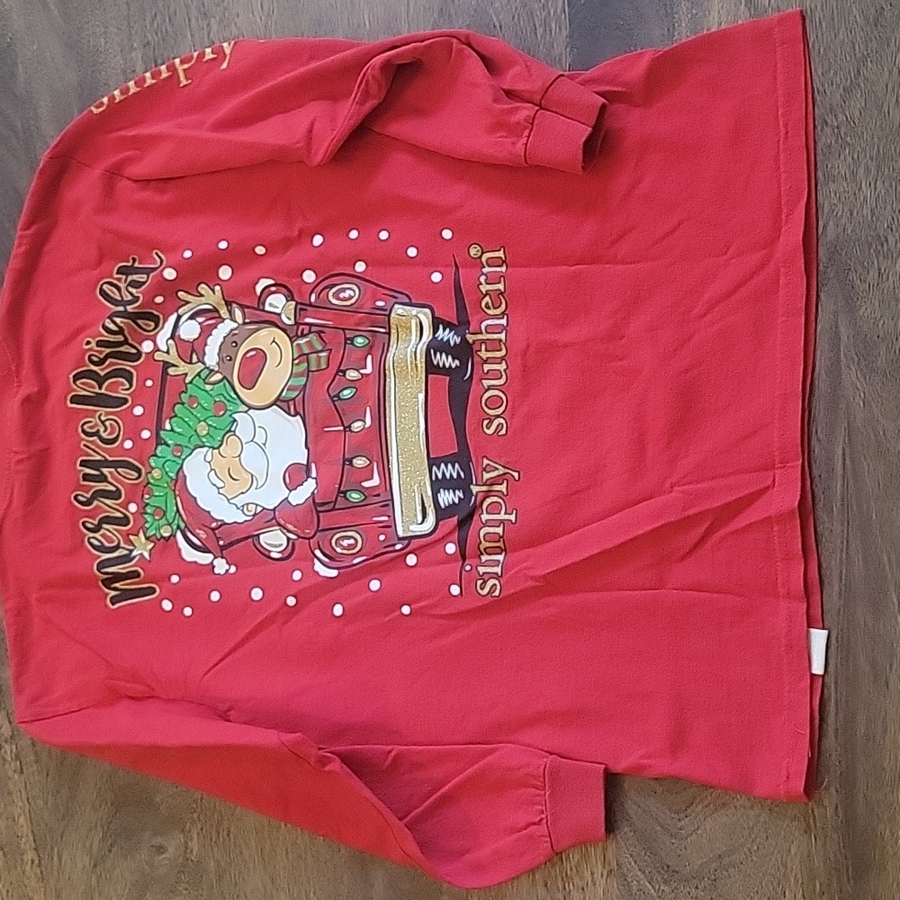 Simply Southern Red Merry & Bright Kids Shirt